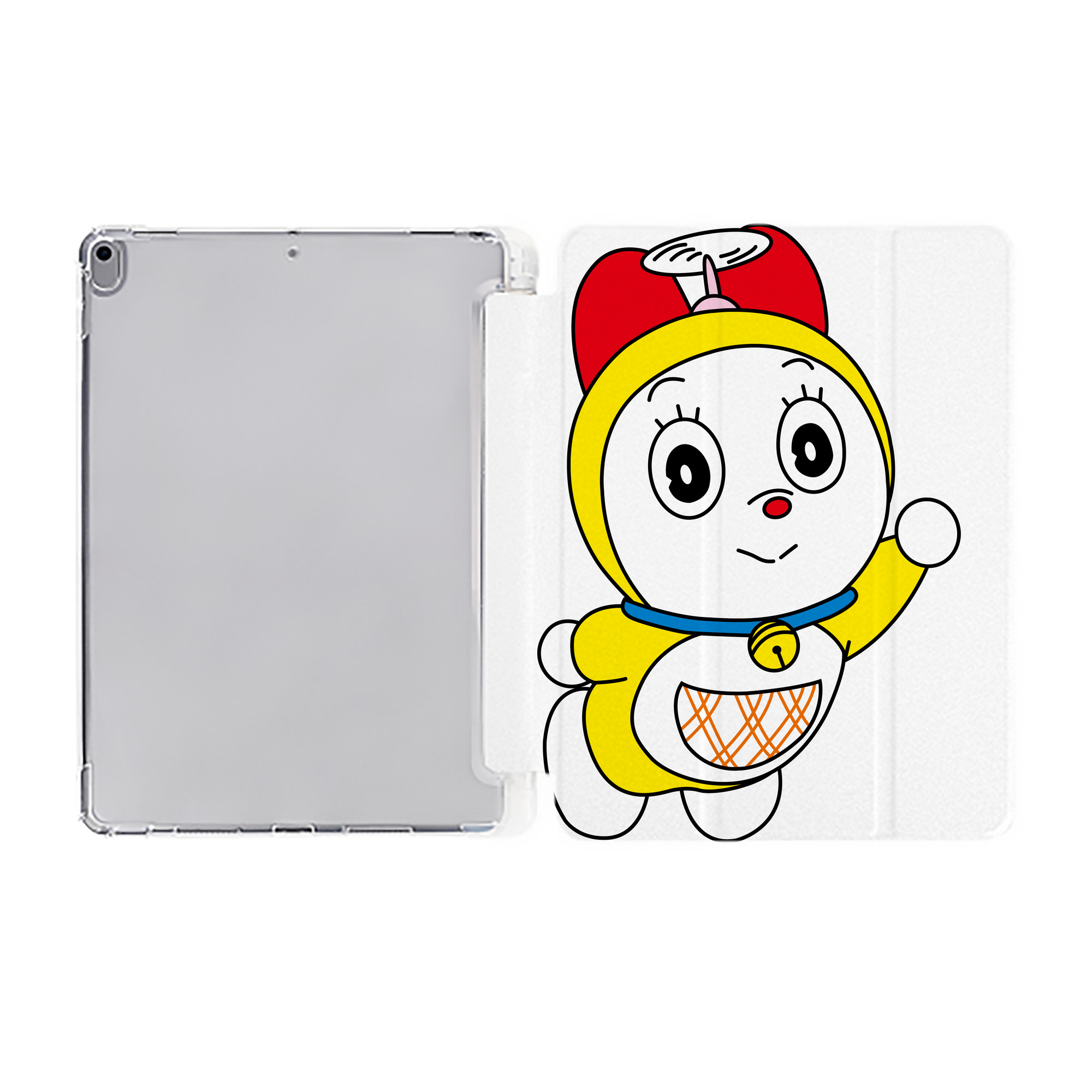 （画像用） ドラえもん ドラミ Doraemon Dorami IPad ケース ペン収納付き 三つ折りスタンド PUレザー×シリコン 対応機種9.5/10.5/10.9インチ